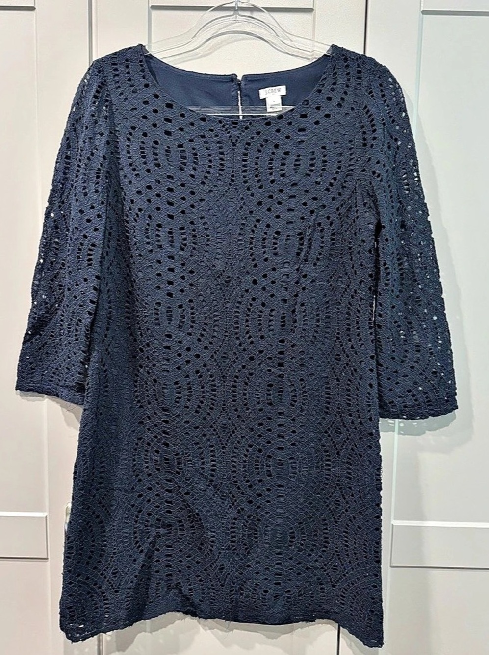 J.Crew Crochet Mini Dress in Blue Size 6 Like New
